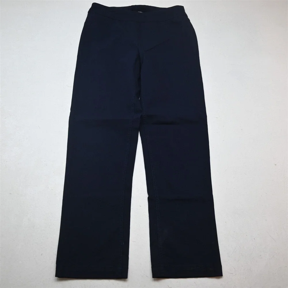 Slim Sation 8 Navy Blue Pull On Straight Dress Womens Pants